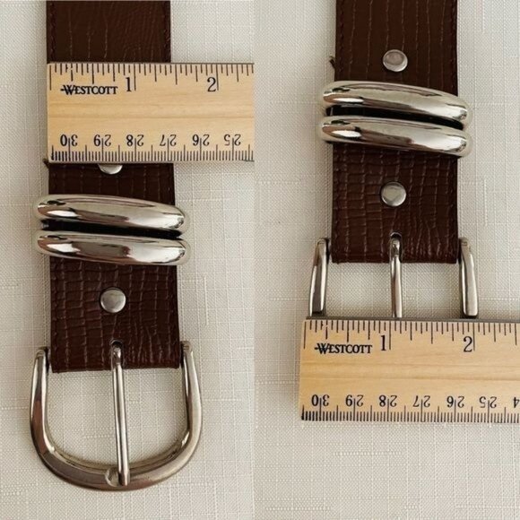 Vintage Snakeskin Embossed Faux Leather Wide Belt Womens Sz 11/12 by SOTA - Picture 3 of 6